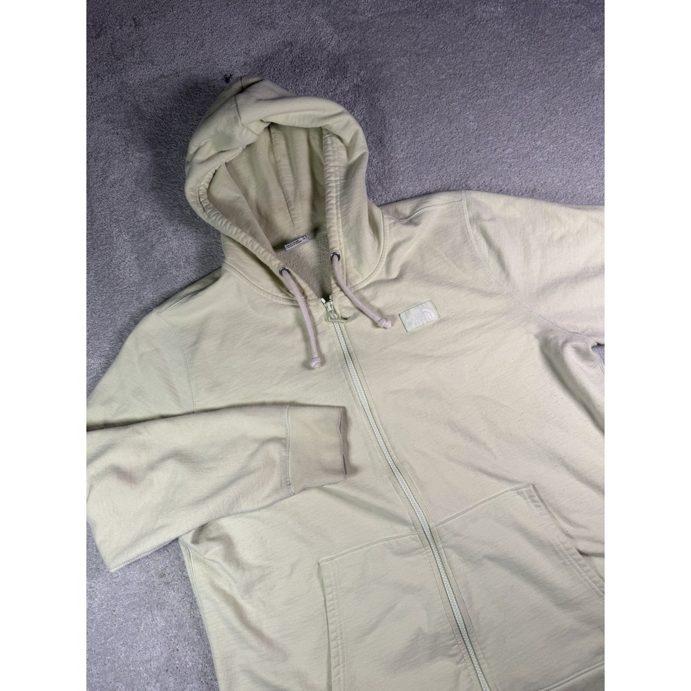 The North Face Heritage Patch Full Zip Hoodie Women's XXL Cream Green A7WXG **